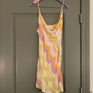 Olivaceous Yellow and Pink Mini Dress